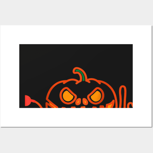 Halloween Nurse Stethoscope Jack-O-Lantern Wall Art by Christyn Evans